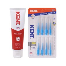 켄트 메디 실버 치약 + 켄트 치간 칫솔, 치약 1개 + 치간 블루 1개, 1세트