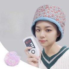 전기 헤어캡 미용실 두피 케어 스팀 파마 전기 모자, 2. 핑크 데이지 히팅 캡 세트