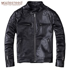 천연가죽 자켓 MAPLESTEED 100% Natural Calf Skin Leather Jacket For Men Motorcycle Jac [G00173409]