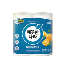 깨끗한나라 데일리 천연펄프 키친타올 130매, 18개