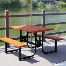 착한 정원용 카페용 펜션용 야외 테이블 의자(파라솔 별도), 테라코타