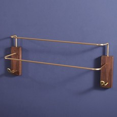 원목 구리 후크 화장실 벽걸이 벽고리 수건걸이, 1개, 수건 걸이 46cm