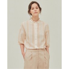 바네사브루노 아떼 20SS [이태리 소재] 오렌지 러플넥 실크혼방 블라우스 VLBL0B215O2