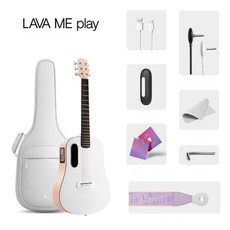 LAVA ME PLAY 어쿠스틱 스마트 라바플레이미 초보 숙련 사이런트, 화이트 핑크 프리미엄 세트 36인치