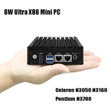 초소형PC 미니 일체형 팬리스 펜티엄 N3700 셀러론 N3160 N3050 쿼드 코어 산업용 컴퓨터 포켓 GPIO 듀얼 2x 6W 울트라 X86, 없음, 79.4G RAM 128G SSD - Celeron N