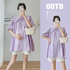 임산부 여름 루즈핏 셔츠 상의 수유 가능
