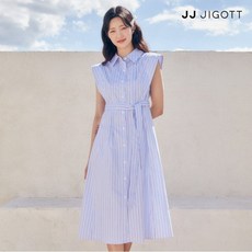 JJ지고트 (JJ지고트) 스트라이프 캡 슬리브 셔츠 원피스 GP6P0OP691