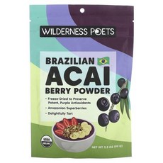 Wilderness Poets 브라질리언 아사이베리 분말 99g(3.5oz), 99g, 1개
