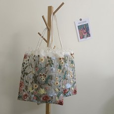 ZARA 자라 스타일 플라워 자수 망사 가방 에코백 숄더백