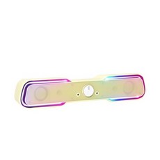 로이체 2채널 멀티미디어 RGB 레인보우 LED 게이밍 사운드바 스피커, Rsb-g5000, LEMON YELLOW
