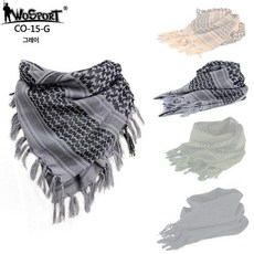 군사 아랍 Keffiyeh 목도리 Shemagh 따뜻한 스퀘어 스카프 커버 겨울 코튼 목, 그레이 G, 1개