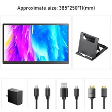 포터블모니터 미니모니터 소형 디지털 스마트 태블릿 사이니지 17 인치 휴대용 모니터 1920x1200 IPS 스크린 디스플레이 게이밍 타입 c HDMI 노트북 맥 컴퓨터 PS 4, [01] 17inch holder, [02] AU 플매트 카펫 러그
