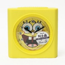 [텐바이텐] (스폰지밥 정품) 스폰지밥 고무 알람 탁상시계(방긋), 크롬사각