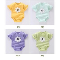 여아 우주복 여름순면 삼각 반팔 6종 세트 바빠서 매일 빨아입히시 힘드시죠? 한번에 구매해두세요