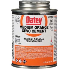 Oatey 31129 CPVC 중형 바디 오렌지 시멘트 8온스, 8 oz