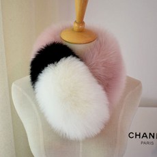 폭스퍼 배색 넥워머 겨울 밍크털 칼라에 두꺼운 집게 넥워머