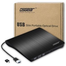 외장 CD롬 외장형 DVD OSGEAR USB 3.0 8X DVDRW CD RW 버너 라이터 드라이브 박스 윈도우 맥 노트북 데스크탑 PC 트레이 로딩 휴대용 인클로저 하우징 슬림, USB DVDRW