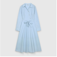 미쏘 셔츠 카라 랩스타일 롱 원피스