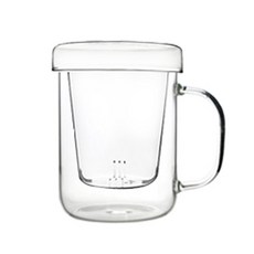 미앤유 내열유리 머그 + 거름망 + 뚜껑세트 430ml, 1개, 투명 1개, 투명