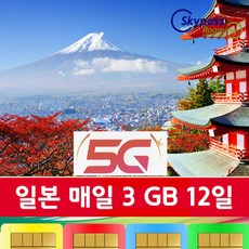 일본유심칩 소프트뱅크 5G speed 속도 심카드 3일 4일 5일 7일 10일 등 다양항 일수 가능 softbank 유심 택배수령 스카이패스로밍, 5G 지원_매일 3GB_12일