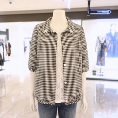 [앤디스클라인] [NC강서] 꽃모티브 깅엄체크 블라우스 A2KBB413A