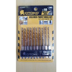 스텐 임팩드릴비트 3.5MM 10개 고속공구강 HSS M35
