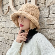 보슈 여성 겨울 방한 모자 방울 양털 뽀글이 귀도리 귀달이 벙거지 버킷햇 털모자 1-20