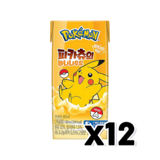 포켓몬 피카츄의 바나나우유 팩음료 190ml x 12개