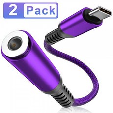 USB C-3.5mm 어댑터 (2 팩) 타입 C 수컷 3.5mm 여성 헤드폰 잭 오디오 변환기 Samsung Galaxy S20 Ultra, 단일상품