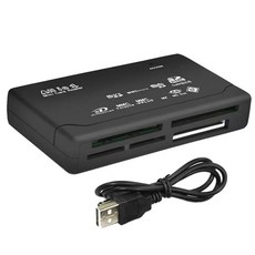 USB 2.0 미니 메모리 카드 리더 다기능 올인원 카드 리더 480mbps Tf M2 Xd Cf 마이크로 Sd, 1개, 없음, 1) Black