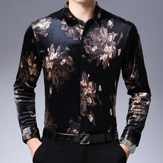 BLAVALLEY 남성 댄스복 상의 겨울용 긴팔 셔츠KR10, 블랙