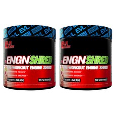 EVLUTIONNUTRITION ENGN 슈레드 프리-워크아웃 엔진 체리 라임에이드 맛, 2개, 249g