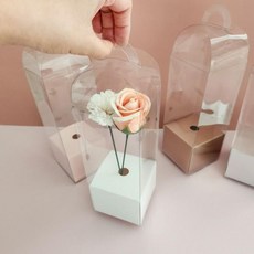 셀프포장 어버이날 케이스 선물 꽃 구디백 꽃선물 카네이션 포장 한송이, 로즈골드, 1개