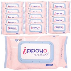 아이뽀요 물티슈 캡형 100매, 15개