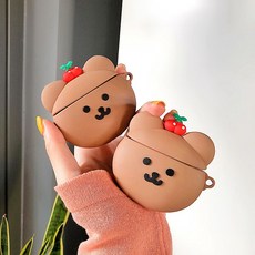에어팟 케이스 귀여운 체리 곰돌이 1 2세대, 에어팟 1/2세대
