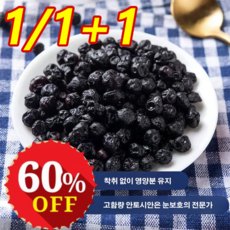 1/1+1 [눈 피로 해소] 대용량 말린 블루베리 무첨가 다중 영양소 건블루베리, 5개, 208g
