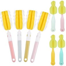 4PCS 보틀브러쉬4PCS 니플브러쉬 스펀지 젖병브러쉬 우유병브러쉬 세트컵 수세미브러쉬 분리형 휴대용 물병브러쉬 4병브러쉬4니플브러쉬