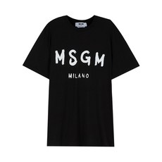 MSGM 반팔 티셔츠 2000MM510 200002 99 브러쉬 로고