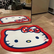 우인 키티 화장실발매트 논슬립 폭신 주방발매트 40 x 60 cm, 키티얼굴, 1개