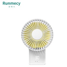 런메시 Runmecy 탁상용 미니 선풍기 무선 휴대용 선풍기, 화이트