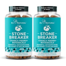 Chanca Piedra Stone Breaker – 천연 용해제 신장 세정 및 담낭 보충제 요로 플러시 불순물 클리어 시스템 비건 소프트 캡슐 60개, 60 Count (Pack of 2)