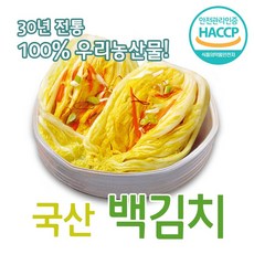 더플러스 국산 백김치 3kg 시원한 물김치 당일제조 전재료 100% 국내산