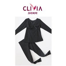 크리비아 [유성]4926상하의세트 마더니티 임산부 면스판 9부 상의 레깅스 산전후 편안한 복대형 긴팔내복