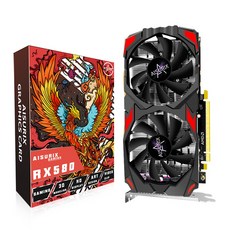 AISURIX 라데온 RX 580 8G OC D5 그래픽 카드 2048SP 256 비트 8 핀 게이밍 PC PCIE 3.0 트윈 프리즈 팬 컴퓨터 비디오 HDMI/DP/포트 포