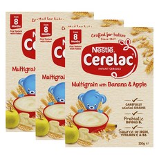 Cerelac 세레락 잡곡 바나나 애플 유아 이유식 8개월부터 200gx3개 Infant Banana Apple, 1개