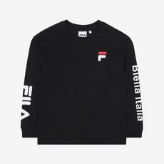 휠라키즈 FILA BIELLA ITALIA 소매 프린트로 베이직하지만 트렌디한 분위기를 주는 긴팔티FK2RLC3102X_BLK(블랙) 티셔츠
