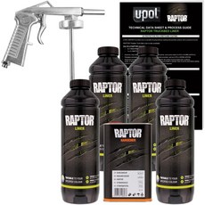 유폴 랩토라이너 4리터 키트 (조색용) U-POL Raptor Tintable Urethane Spray-On Truck Bed Liner Kit with Spray Gun 4L, 1개 - 랩터라이너