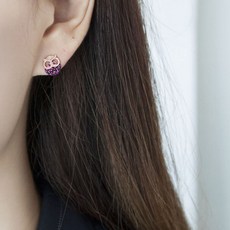 순금루비부엉이귀걸이