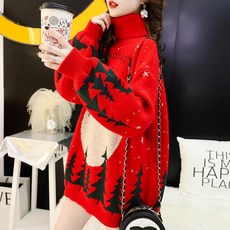 여성 겨울 크리스마스 패턴 니트 스웨터06