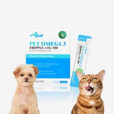 웰찹 식물성 강아지 고양이 펫 Omega 3 트리플 알티지 500 어취제로 알러지프리 30ea, 1개, 오메가3, 30회분